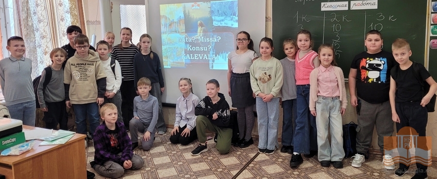участники марафона в Лоухской СОШ